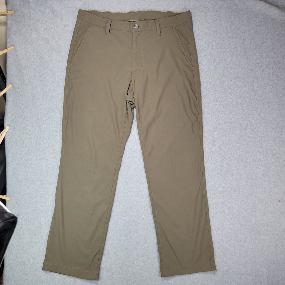 Eddie Bauer Takeoff Chino Pants Mens 33x30 Brown UPF 50+ DWR D3853309